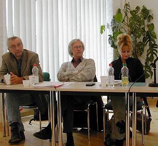 Thilo Weichert, Rolf Gössler und Evelin Kenzler; Foto: Axel Hildebrandt