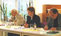 Akademischer Abend, Podium mit Dr. Norbert Madloch, Petra Pau und Dr. Rainer Zilkenat; Foto: Axel Hildebrandt